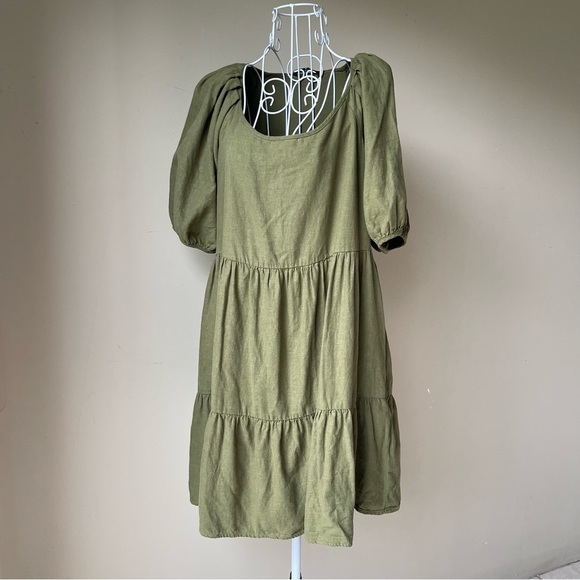 Madewell Olive Green Mini Dress - Picture 6 of 13